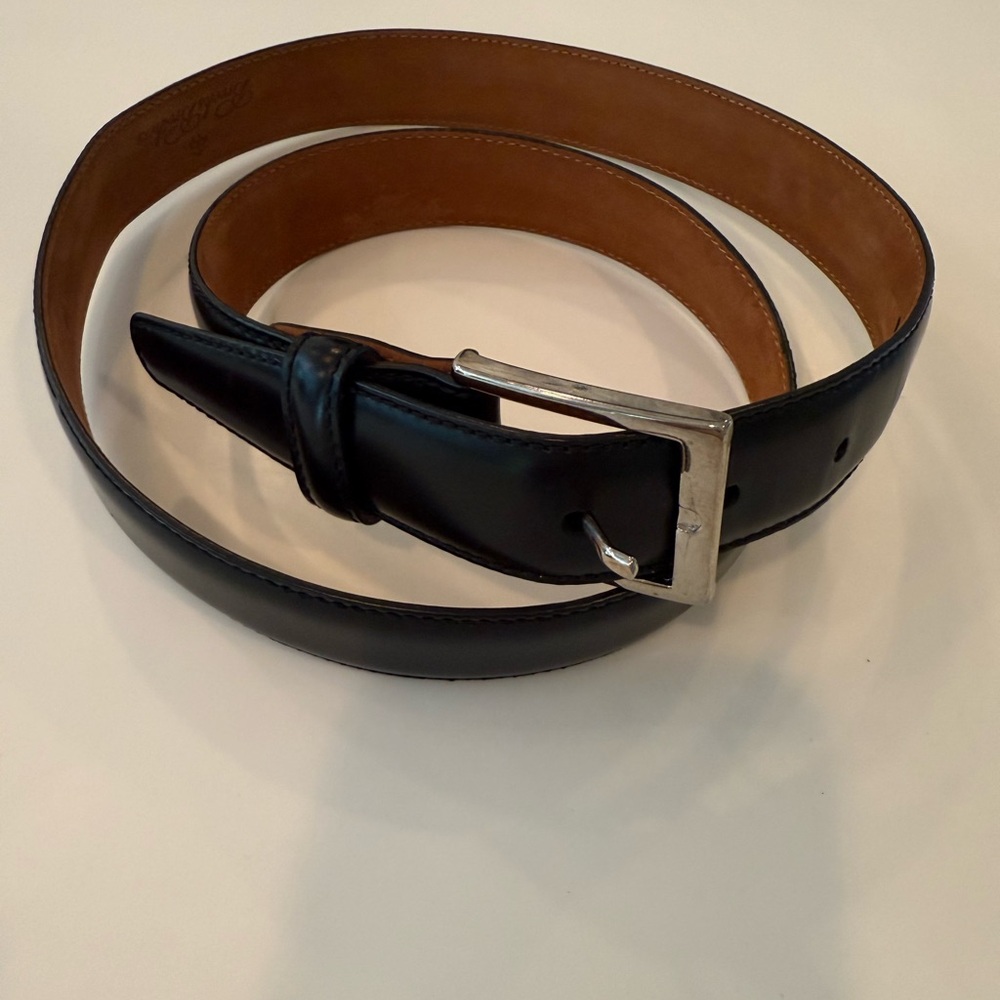 Men's Brooks Brothers Black Leather Belt - Size 38